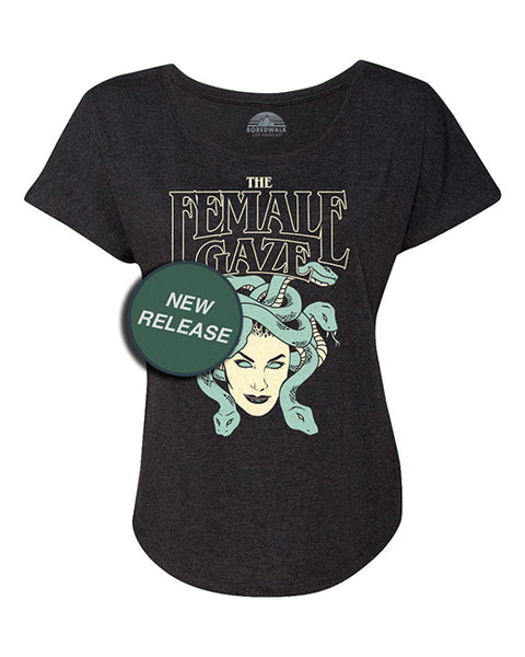 Women's The Female Gaze Medusa Scoop Neck T-Shirt - Boredwalk