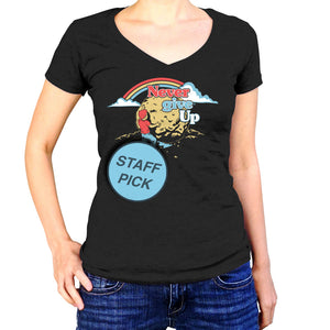 Women's Never Give Up Sisyphus Vneck T-Shirt