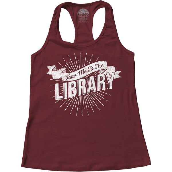 Women's Support Your Local Library Racerback Tank Top - Boredwalk