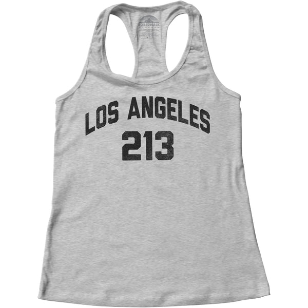 Women's Los Angeles 213 Area Code Racerback Tank Top - Boredwalk