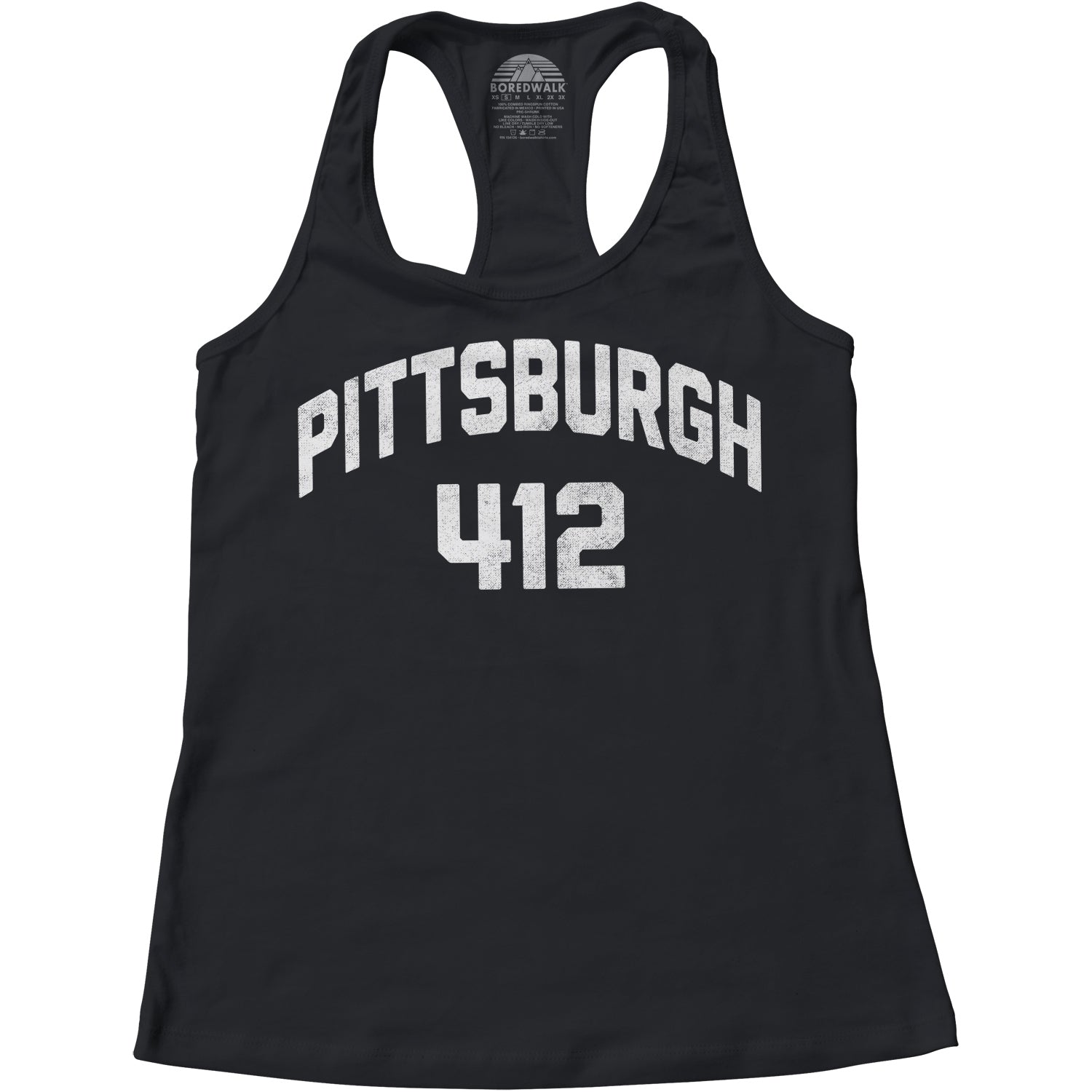 Women's Pittsburgh 412 Area Code Scoop Neck T-Shirt - Boredwalk