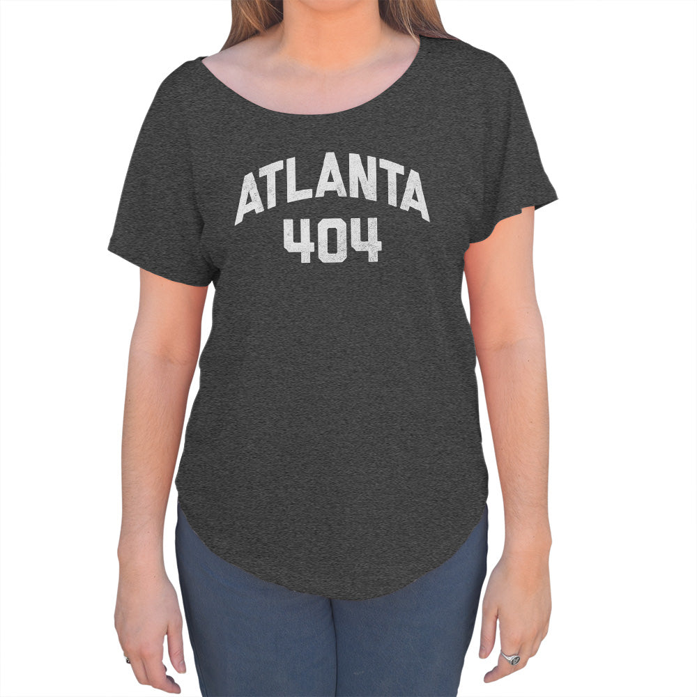 Women's Atlanta 404 Area Code Scoop Neck T-Shirt - Boredwalk
