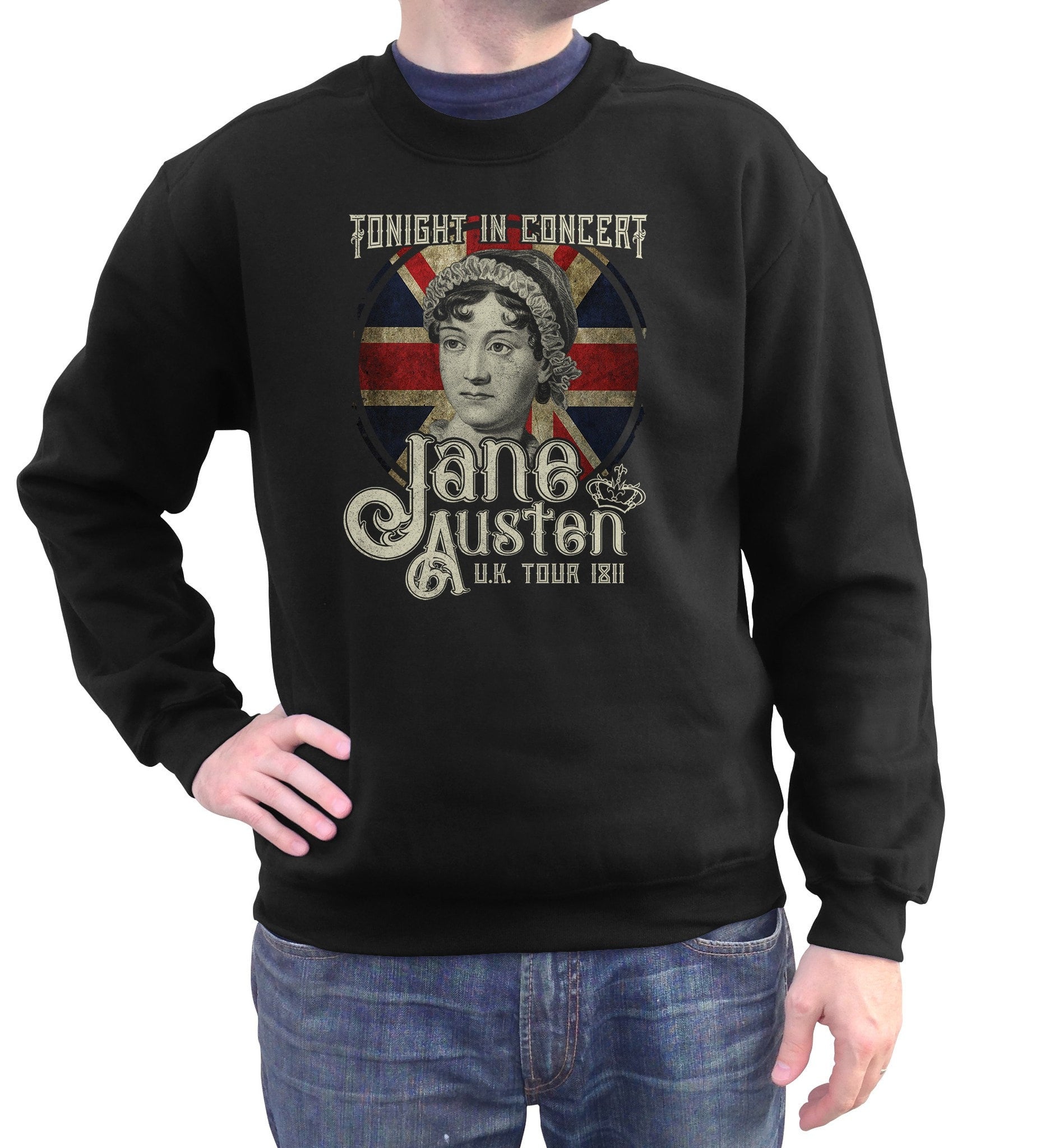 Jane Austen Rock and Roll UK Tour Sweatshirt - Unisex Fit - Boredwalk