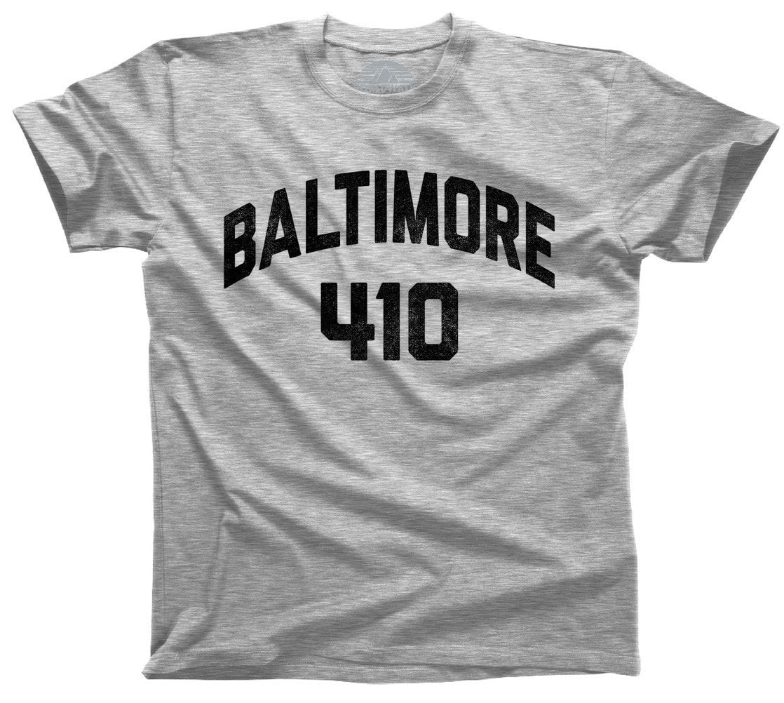 BoredWalk Men's Baltimore 410 Area Code T-Shirt, XX-Large / Heather