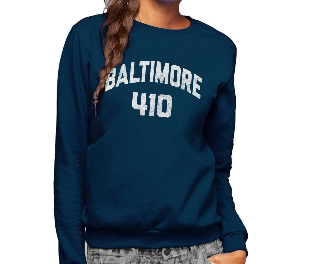 Boredwalk Baltimore 410 Area Code Unisex Hoodie, Small / Black