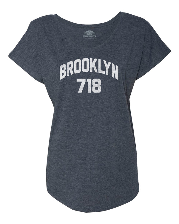 BoredWalk Men's Brooklyn 718 Area Code T-Shirt, Select A Size / Navy