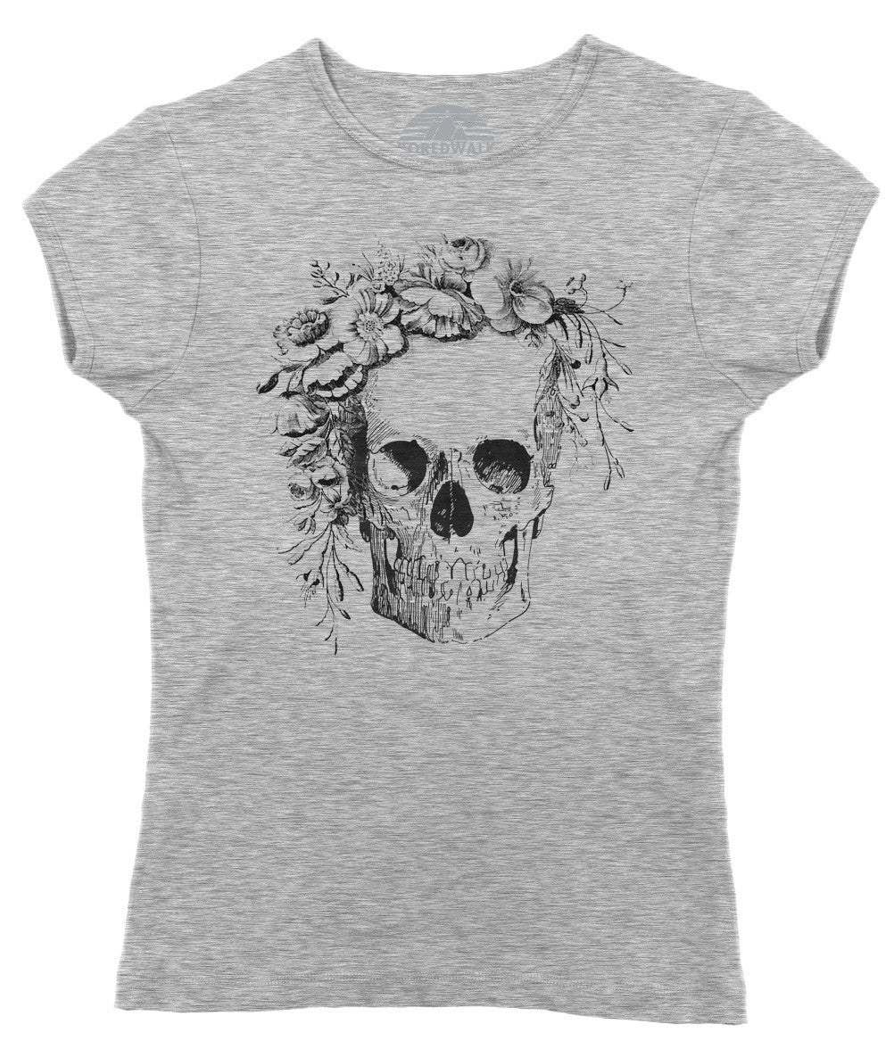 Women's Floral Skull T-Shirt - Boredwalk