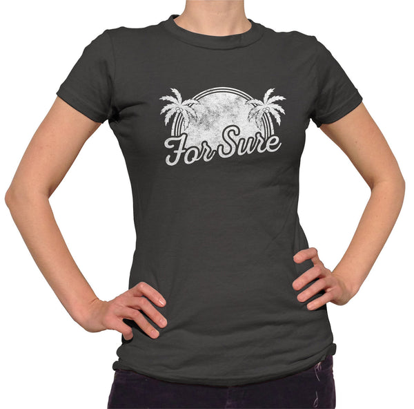 BoredWalk Men's for Sure T-Shirt La California Beach Vacation Palm Trees, Large / Black