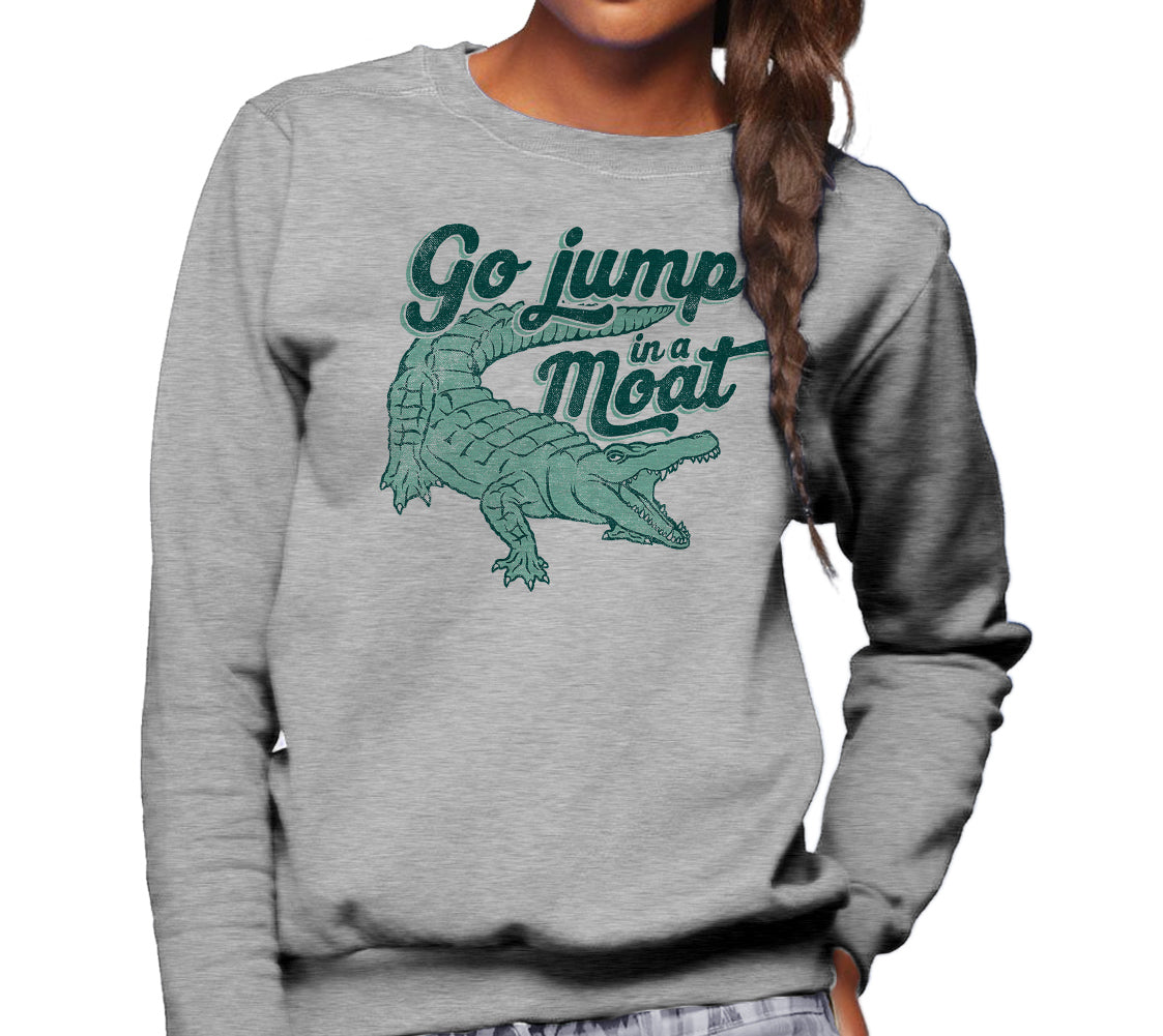 Unisex Go Jump in a Moat Alligator Sweatshirt - Boredwalk