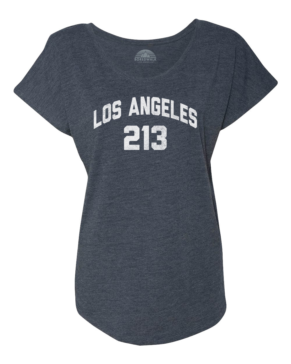 BoredWalk Women's Los Angeles 213 Area Code T-Shirt, X-Large / Charcoal