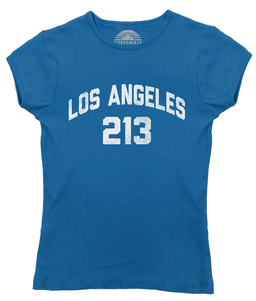 BoredWalk Women's Los Angeles 213 Area Code T-Shirt, X-Large / Navy