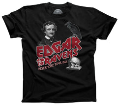 Boredwalk Men's Edgar and The Ravens Nevermore Tour T-Shirt Edgar Allan PoE, XX-Large / Black