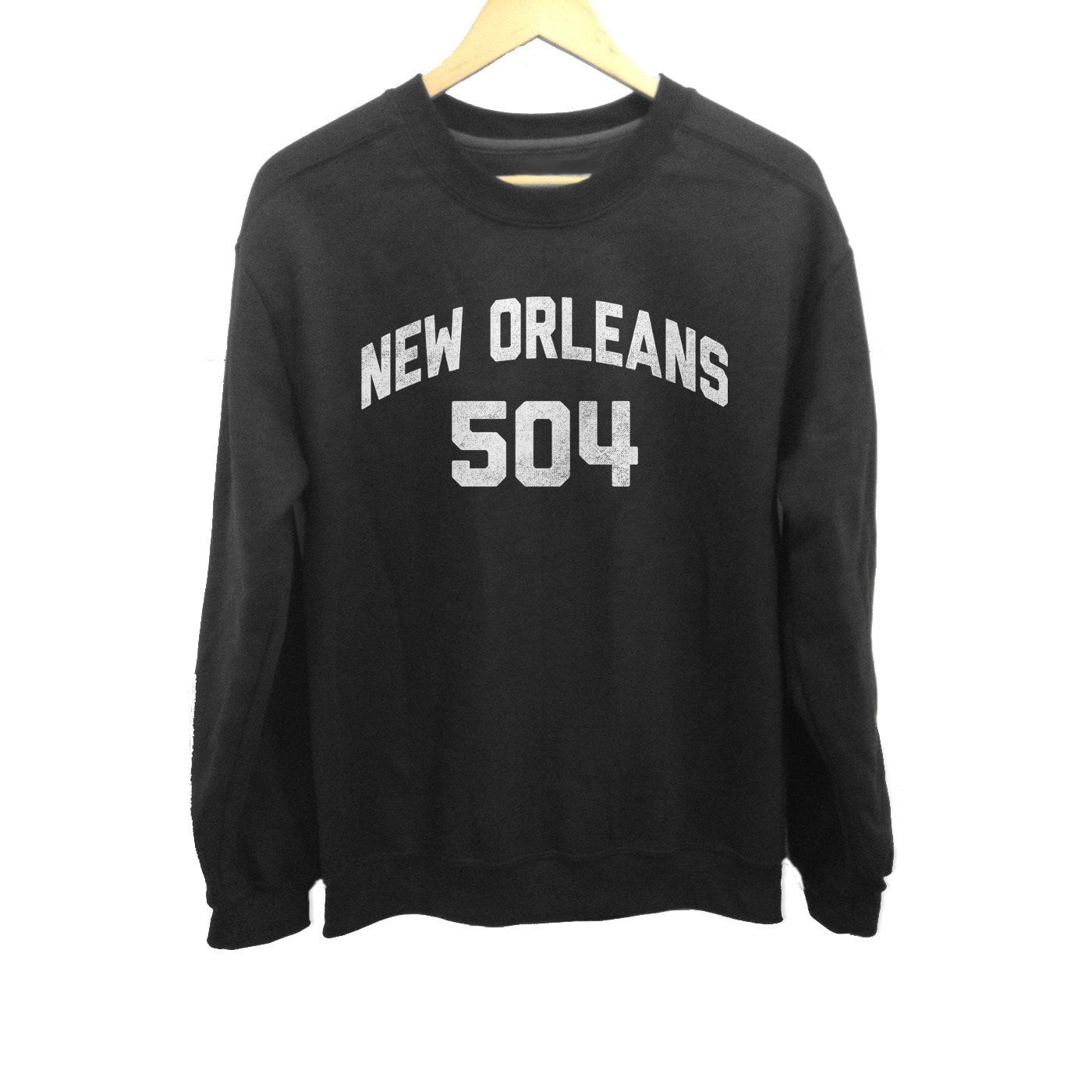 Boredwalk Unisex New Orleans 504 Area Code Sweatshirt, Small / Black