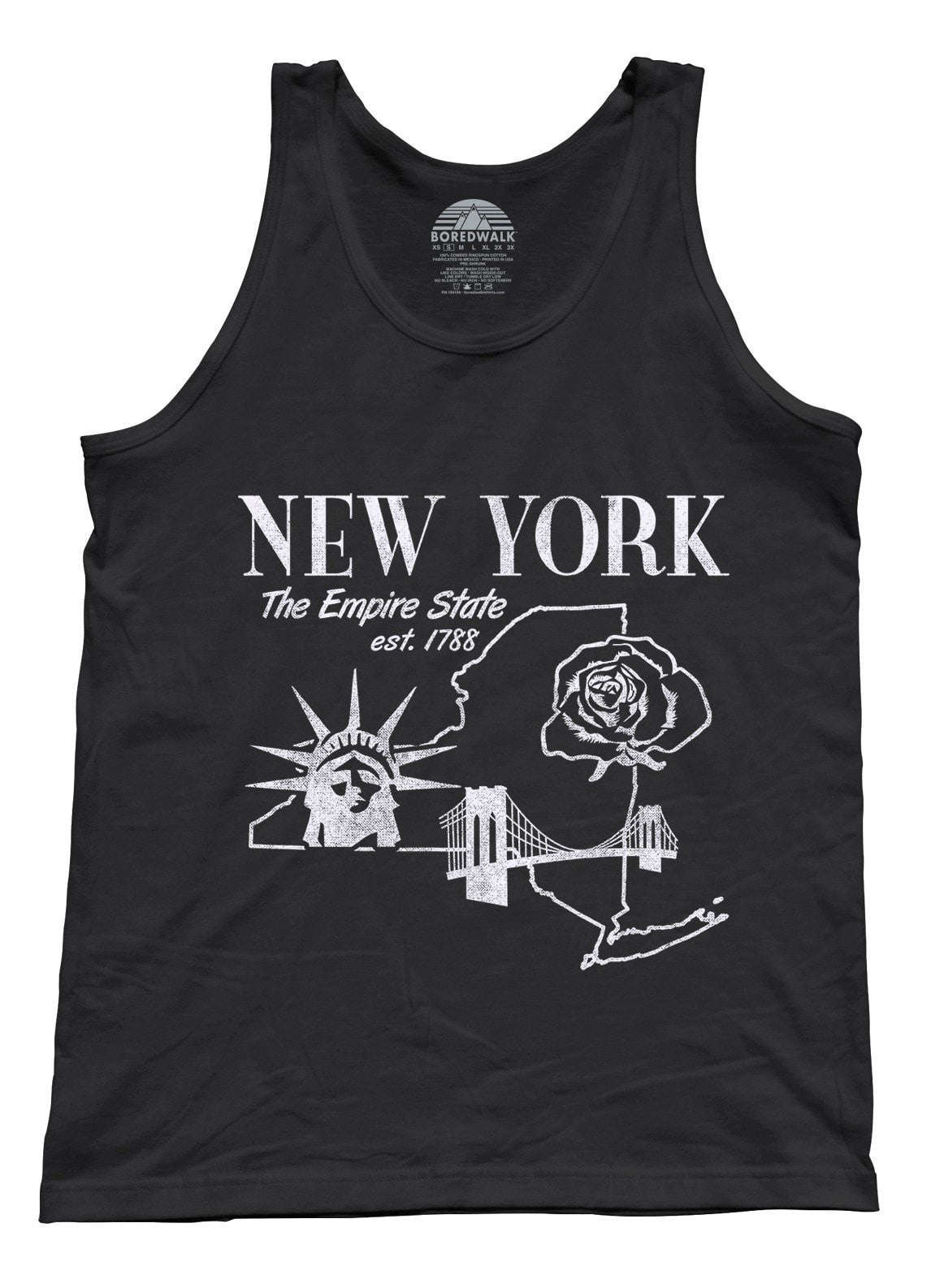 BoredWalk Boy's Retro New York T-Shirt Vintage State Pride, Select A Size / Heather