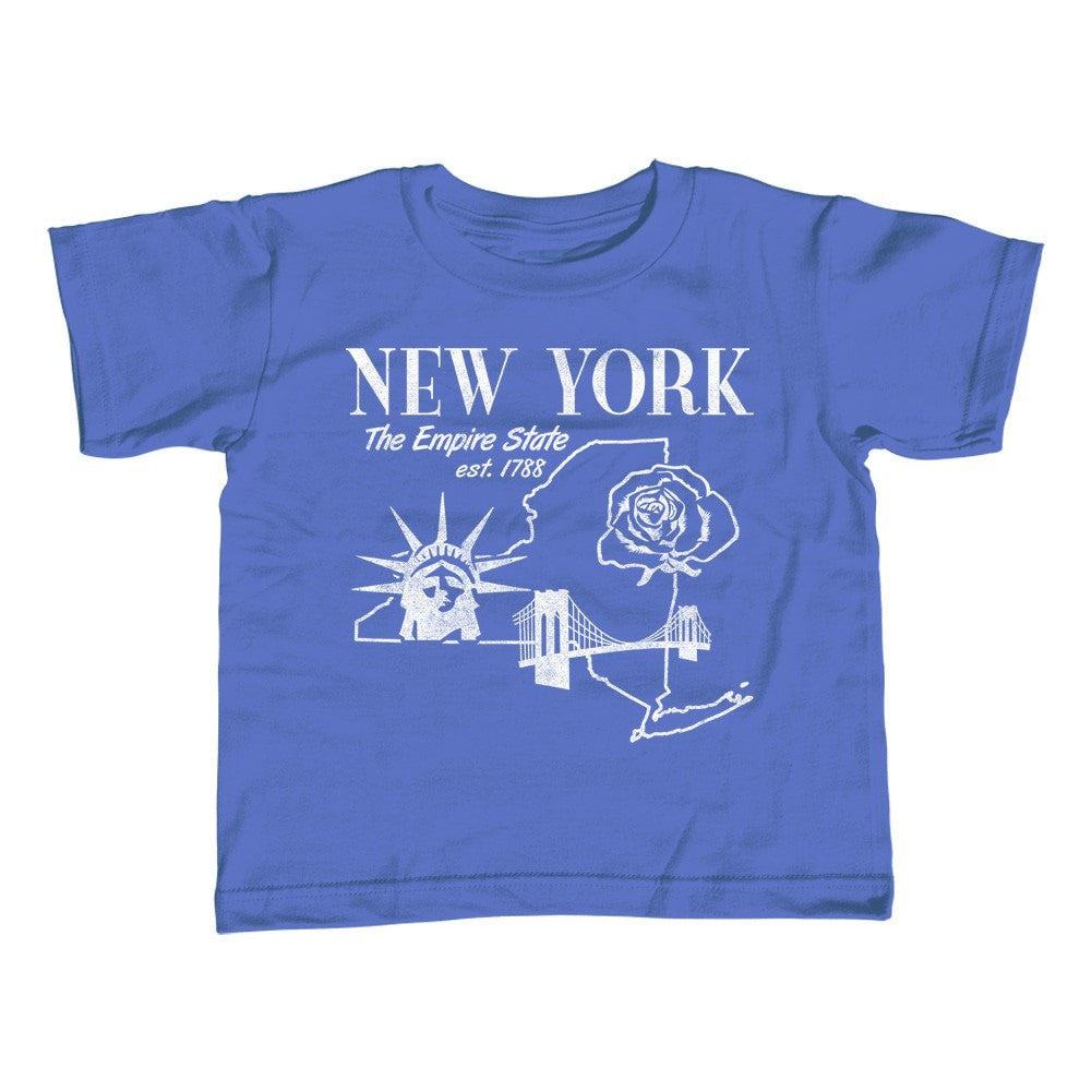 BoredWalk Boy's Retro New York T-Shirt Vintage State Pride, Select A Size / Heather