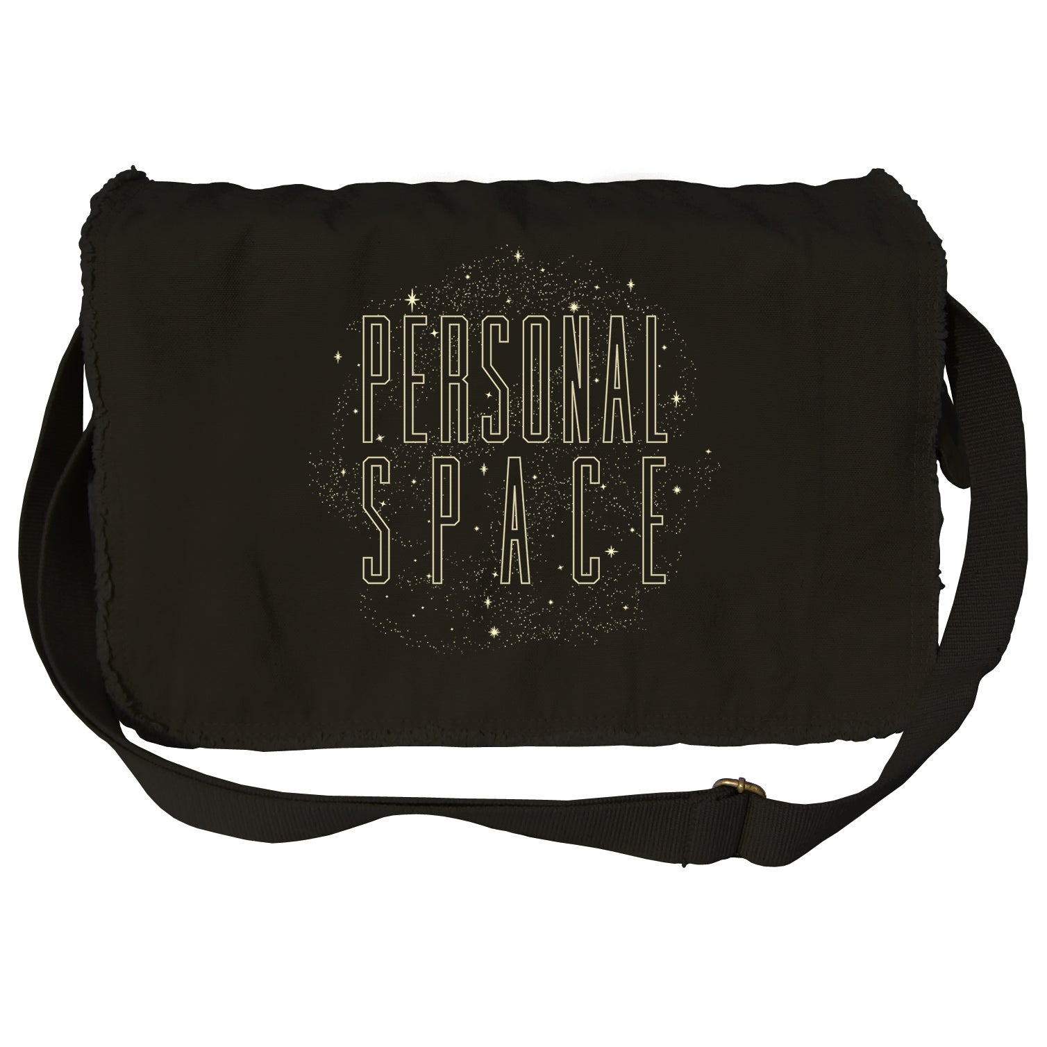 Spacebar black big messenger bag - Perafashion