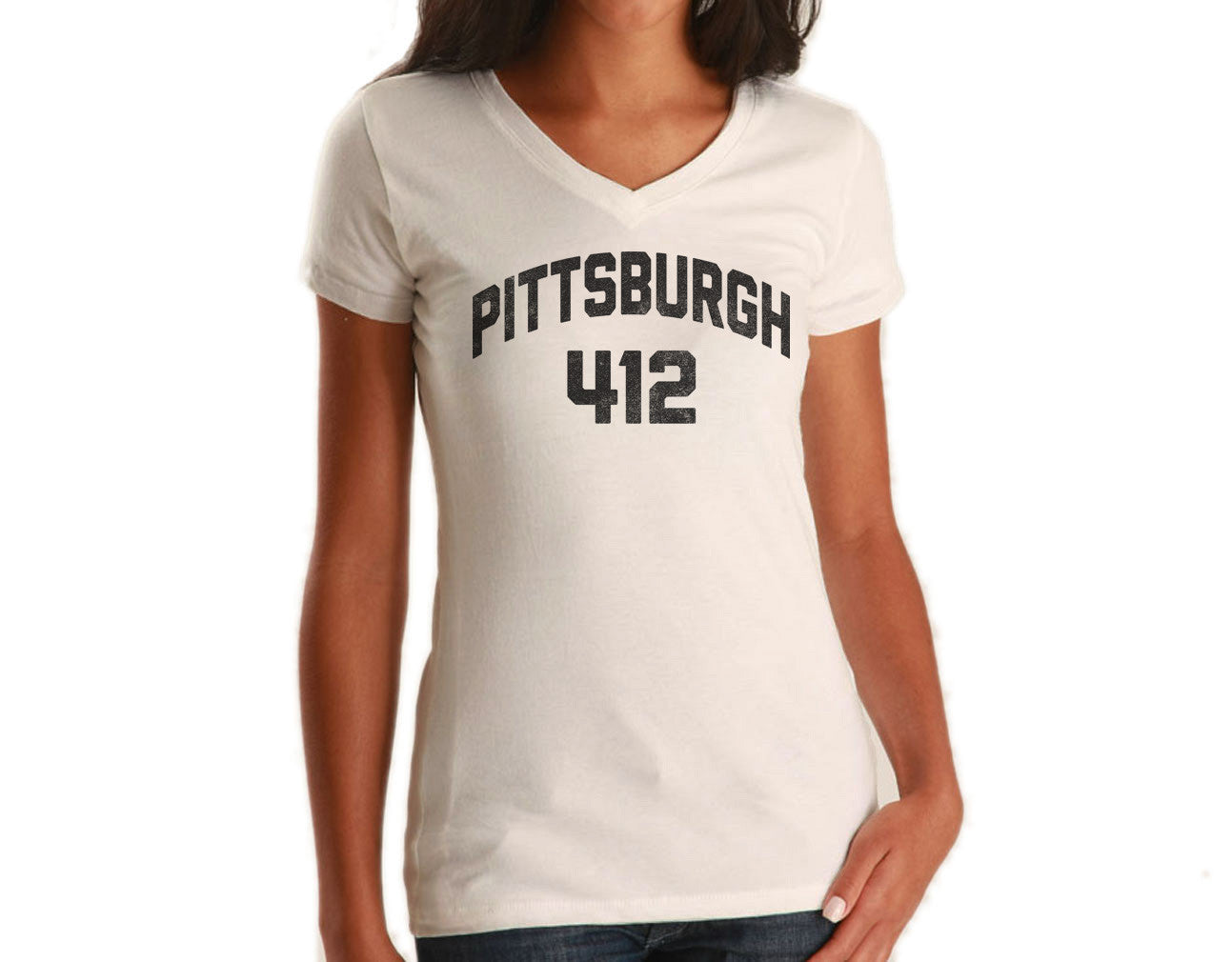 Women's Pittsburgh 412 Area Code Scoop Neck T-Shirt