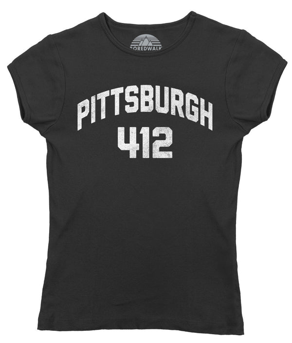 Women's Pittsburgh 412 Area Code Scoop Neck T-Shirt