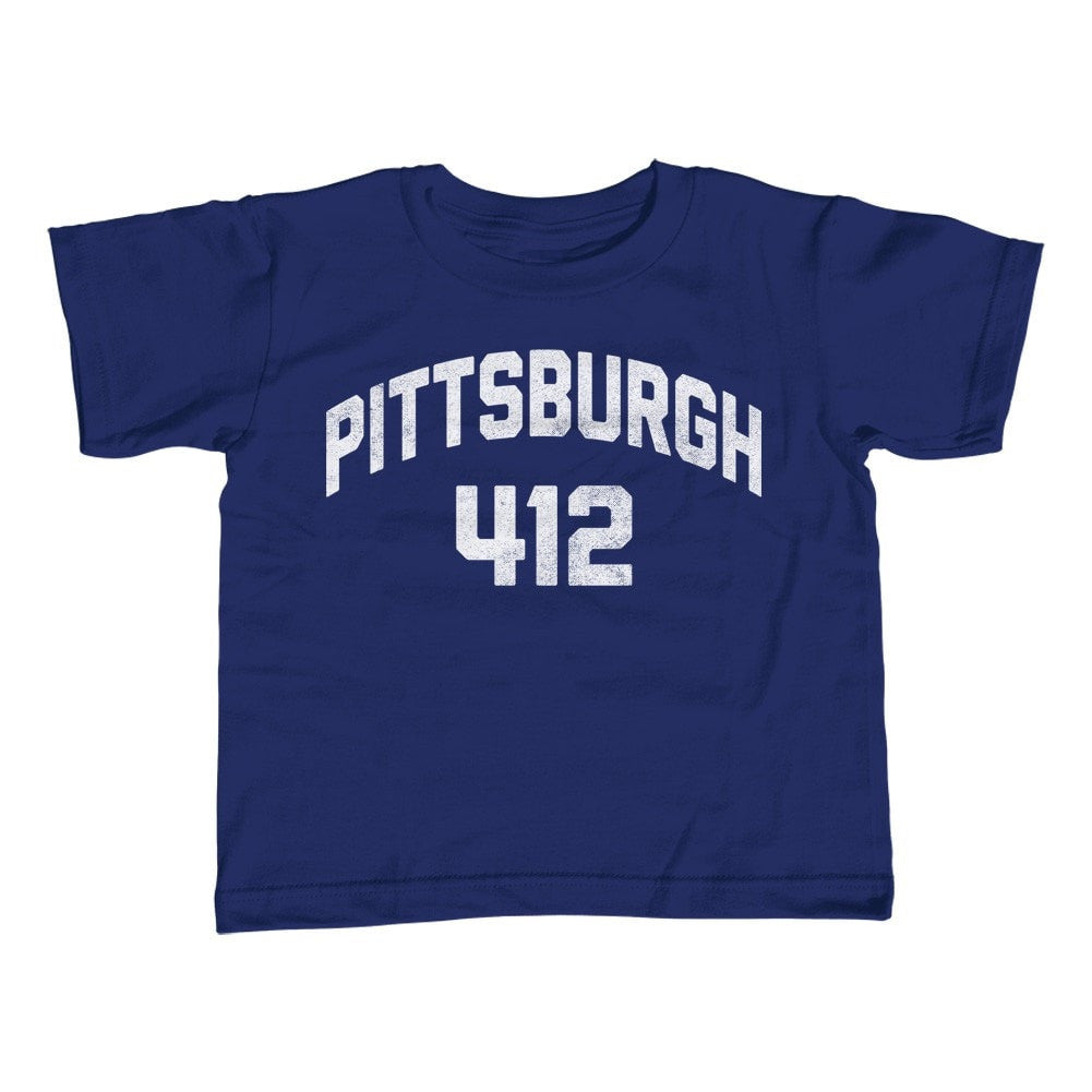 BoredWalk Women's Pittsburgh 412 Area Code T-Shirt, X-Large / Royal