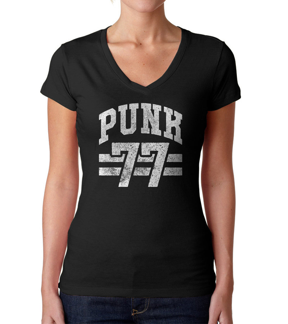 BoredWalk Women's Punk 77 T-Shirt - Alternative Music Punk Rock Grunge, XX-Large / Charcoal