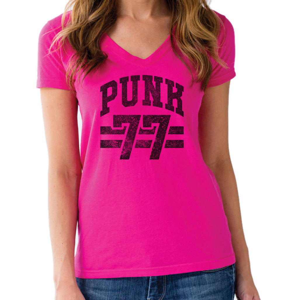 BoredWalk Women's Punk 77 T-Shirt - Alternative Music Punk Rock Grunge, XX-Large / Charcoal