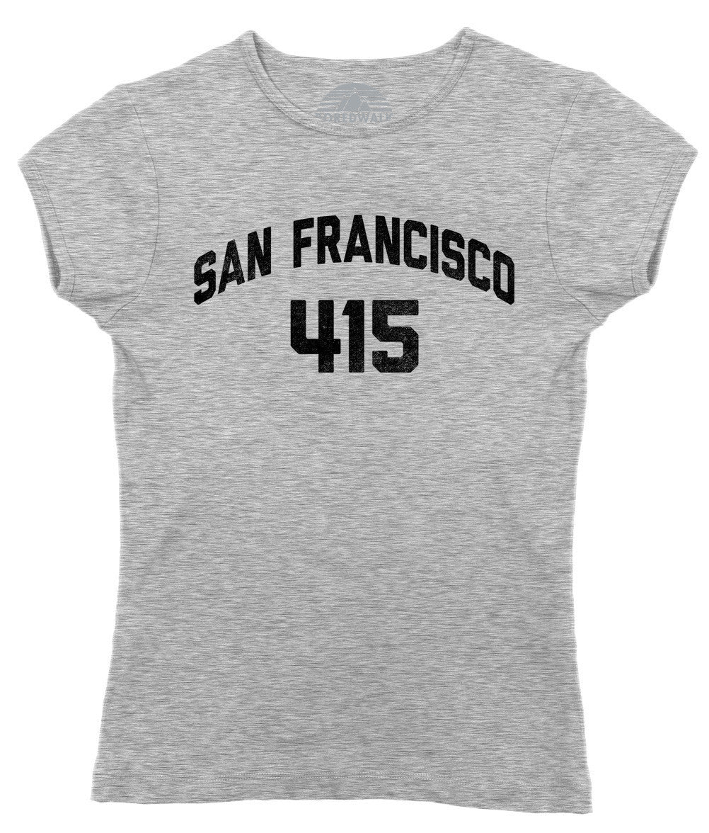 San Francisco Giants Women Top Medium Gray Shirt Gold Font V Neck