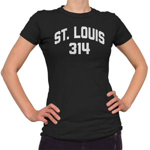 Womens STL 314 Saint Louis, Missouri St. Louis V-Neck T-Shirt