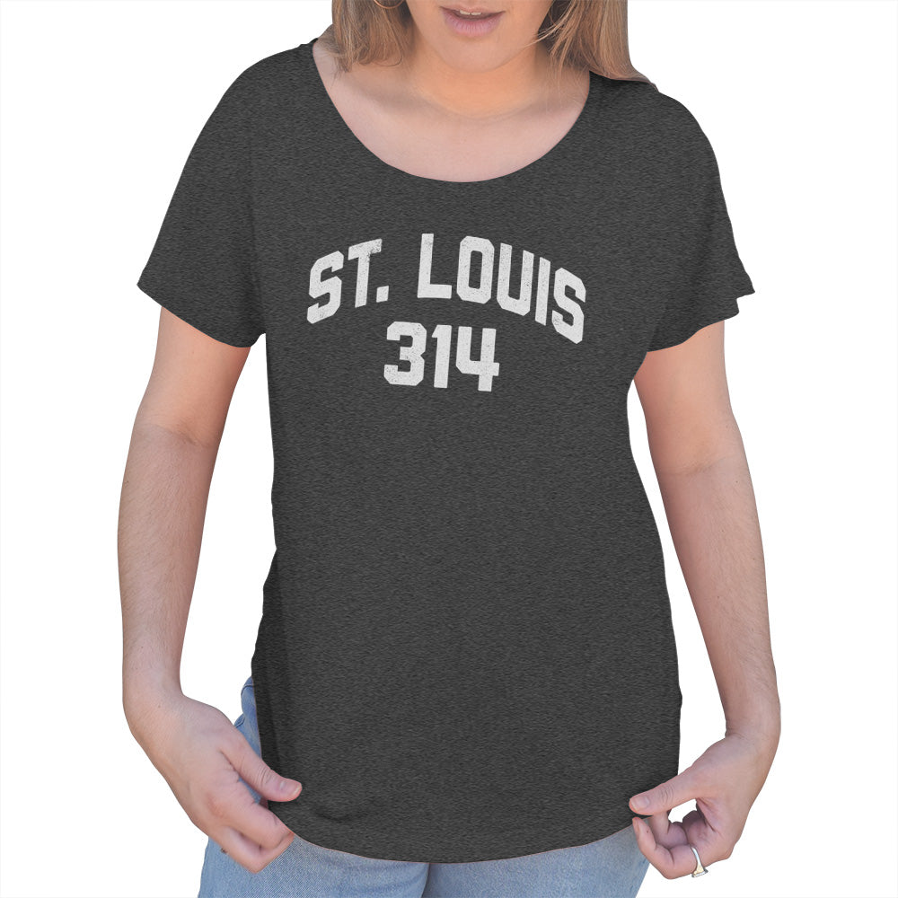 Boredwalk Women's St Louis 314 Area Code Scoop Neck T-Shirt, XXX-Large / Pink