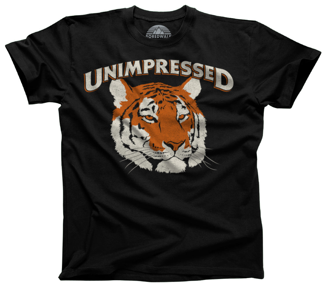 Boredwalk Men's Unimpressed Tiger T-Shirt, Small / Black