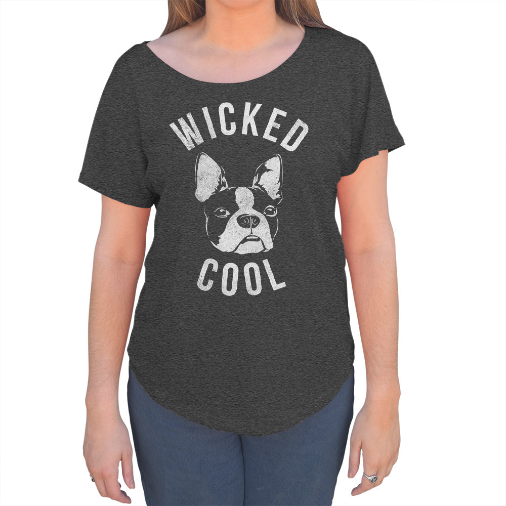 Women's Wicked Cool Boston Terrier Scoop Neck T-Shirt - Boredwalk