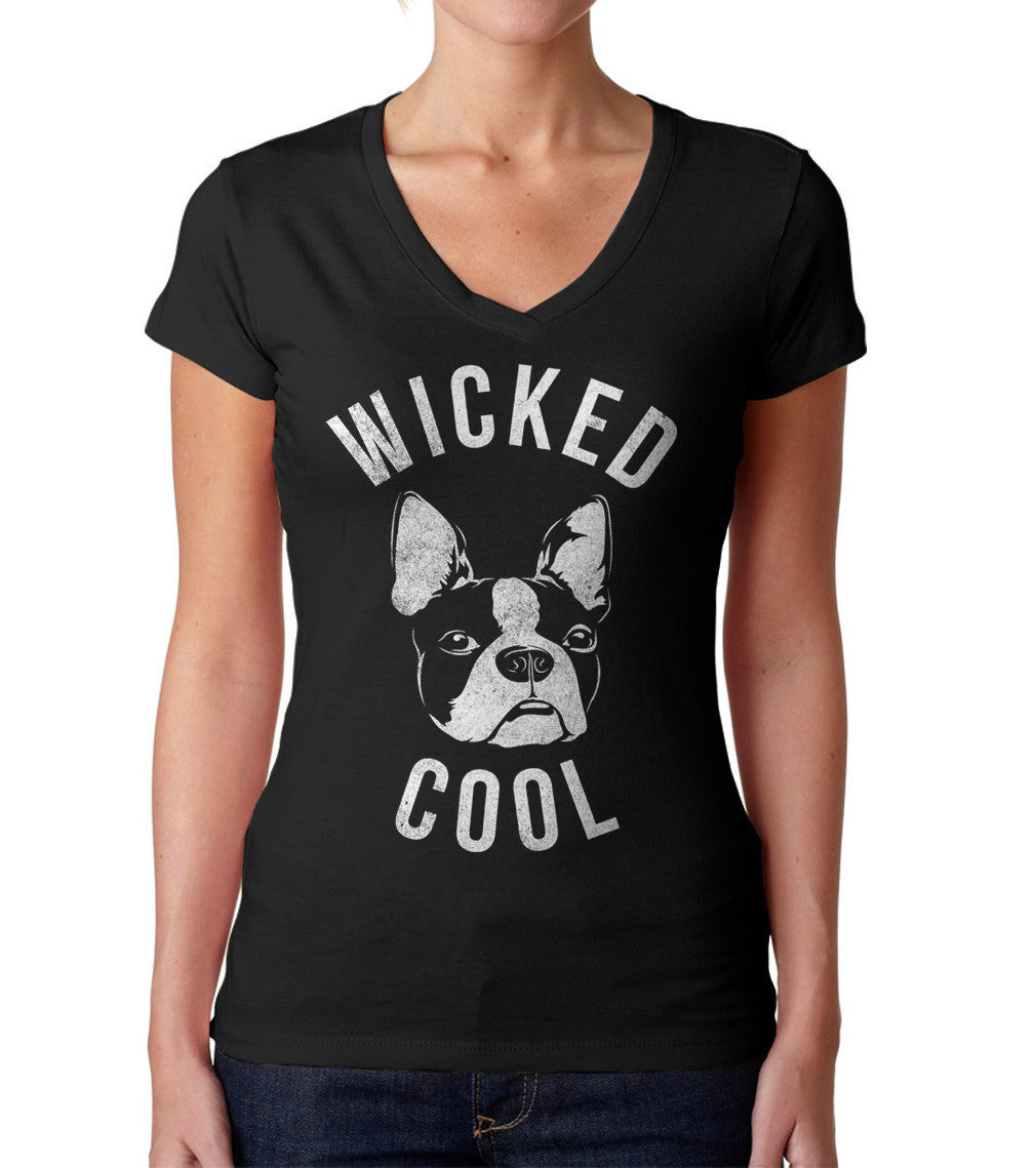 Women's Wicked Cool Boston Terrier Scoop Neck T-Shirt - Boredwalk