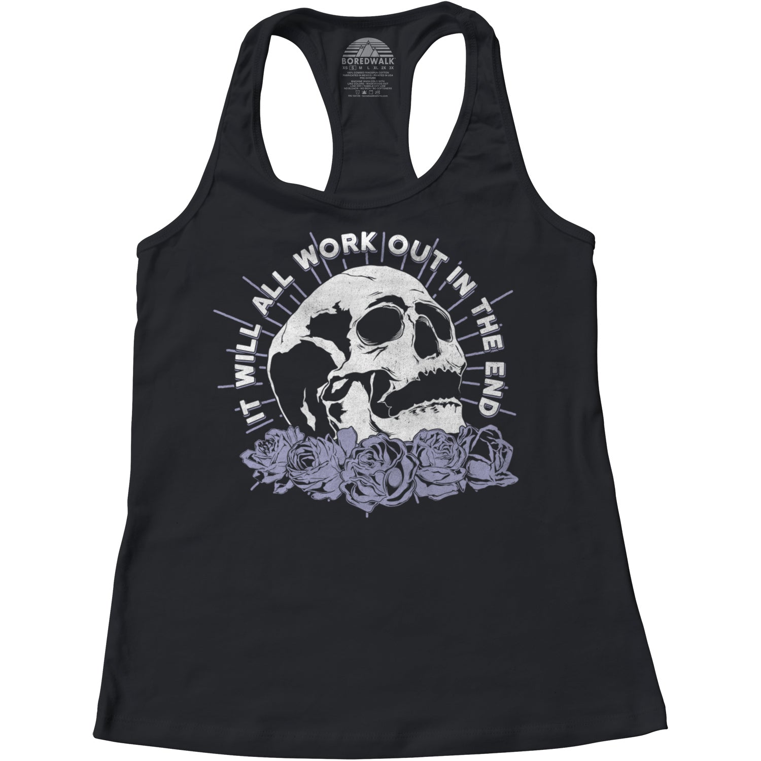 Women's It Will All Work Out In The End Racerback Tank Top - Boredwalk